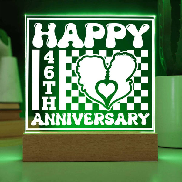 Couple Love 46th Anniversary LED Acrylic Plaque