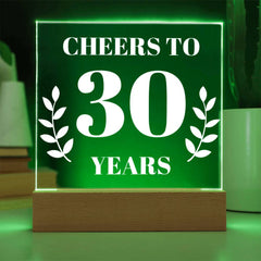 Cheers to 30 Years Laurel Plaque