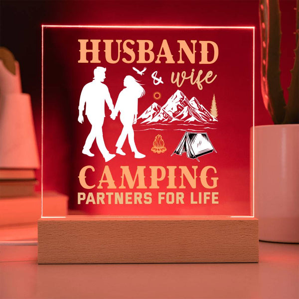 Camping Partners for Life – Husband & Wife Edition Plaque