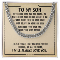 Cuban Link Chain for Son – 'Never Feel Alone' Necklace