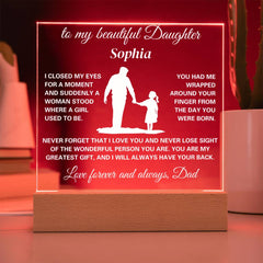 Gift For Daughter, Gift From Dad to Daughter, Personalized Acrylic Gift for Daughter, Meaningful Gift