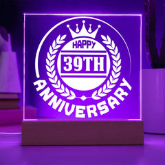 Regal 39th Anniversary Crown Design Acrylic Plaque
