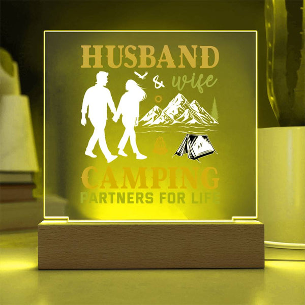 Camping Partners for Life – Husband & Wife Edition Plaque