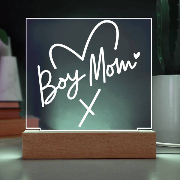Boy Mom – Heart & Signature Style Plaque