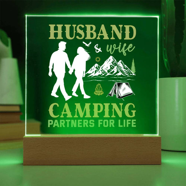 Camping Partners for Life – Husband & Wife Edition Plaque