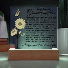 Granddaughter Gift Acrylic, Meaningful Loving Keepsake, Elegant Display for Cherished Memories