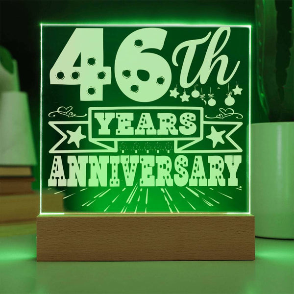 Festive 46th Anniversary LED Plaque