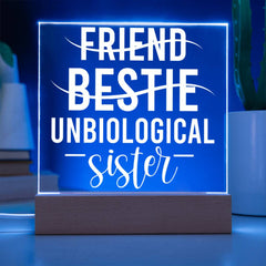 Unbiological Sister – Bestie Design Plaque
