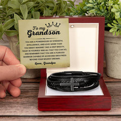 Cross Bracelet for Grandson, Stylish Jewelry Gift with Deep Meaning