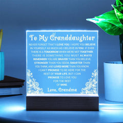 Gift For Granddaughter, Square Acrylic Plaque Gift, Special Way to Celebrate a Granddaughter