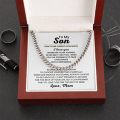 Cuban Link Chain for Son – 'Face Challenges with Confidence' Necklace