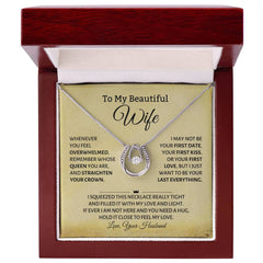 Sentimental Gift for Wife - Hold This Necklace Close to Feel My Hug and Love