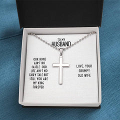 To My Husband – My King Forever - Cross Necklace