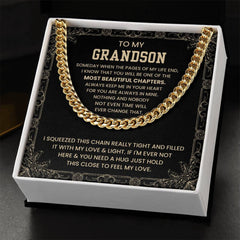 Cuban Link Chain for Grandson – 'Love & Light' Promise Necklace