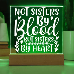 Not Sisters by Blood but Sisters by Heart – Floral Design Plaque