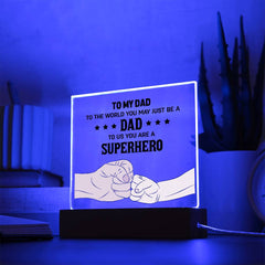 Personalized Acrylic Plaque for Dad from Son – Superhero Gift for Father's Day