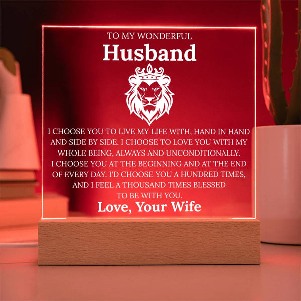 To My Husband - A Thousand Times, I’d Choose You Plaque