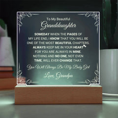 Granddaughter Gift, Square Acrylic Plaque for Granddaughter, Sentimental Gift of Love