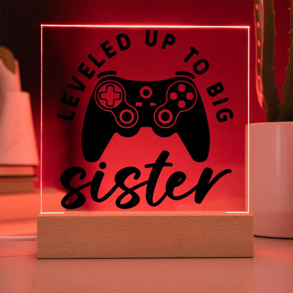 Leveled Up to Big Sister - Game On Acrylic Plaque