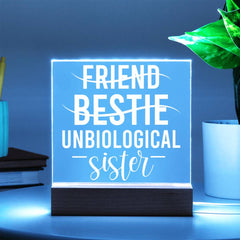 Unbiological Sister – Bestie Design Plaque