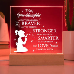 Cherished Granddaughter Gift, Elegant Square Acrylic Plaque, Square Acrylic Plaque for Granddaughter