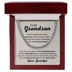 Grandson Cuban Link Chain – Meaningful Gift from Grandpa or Grandma