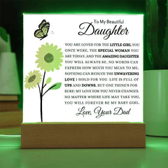 To My Daughter - Inspirational Acrylic Plaque with Heartfelt Message from Dad