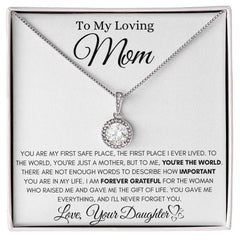 Mom, My First Home & Forever Safe Place - Meaningful Necklace Gift