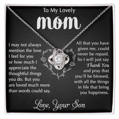 Mom, You Are Loved More Than Words Can Say - Heartfelt Necklace Gift