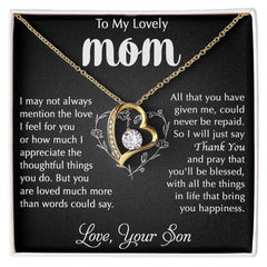 Mom, You Are Loved More Than Words Can Say - Heartfelt Necklace Gift