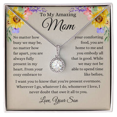 To My Amazing Mom - A Son’s Everlasting Love Necklace Set