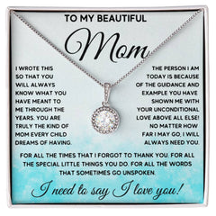 To My Beautiful Mom - A Heartfelt Love Necklace Set