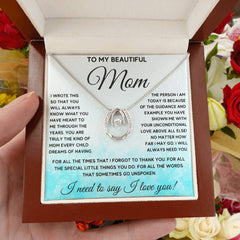 To My Beautiful Mom - A Heartfelt Love Necklace Set