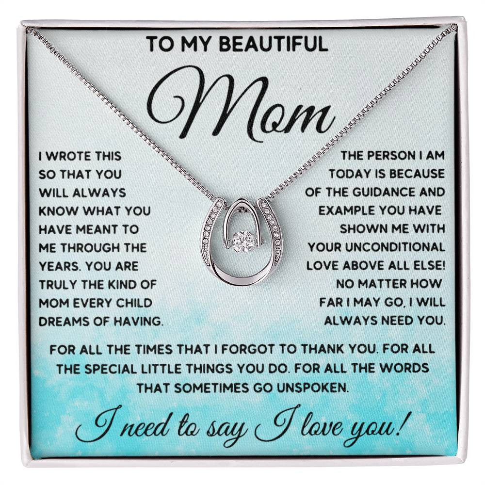 To My Beautiful Mom - A Heartfelt Love Necklace Set