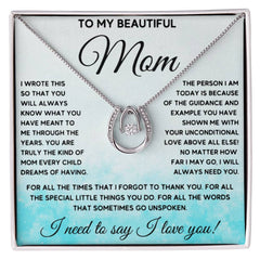 To My Beautiful Mom - A Heartfelt Love Necklace Set