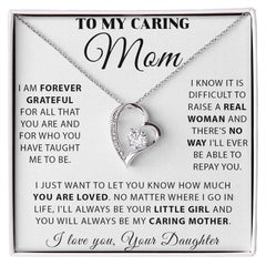 To My Caring Mom - A Daughter’s Eternal Love Necklace Set