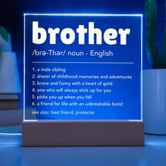 Gift For Brother, Brother Gift Acrylic Night Light, Sentimental Keepsake for Sibling Love