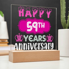59th Anniversary – A Colorful Tribute to Us - LED Acrylic Plaque