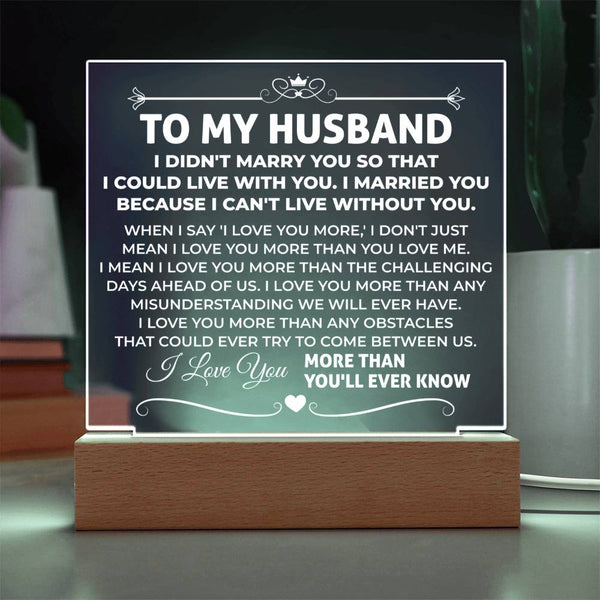 LED Acrylic Plaque for Husband from Wife