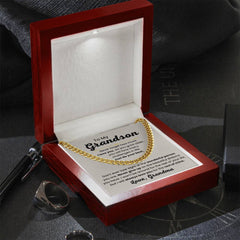 Unique Necklace Gift for Grandson, Luxury Box with Sentimental Card, Meaningful Jewelry for Special Moments