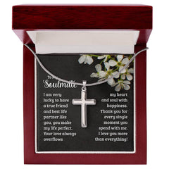Gift for My Soulmate - A Love That Overflows Cross Necklace