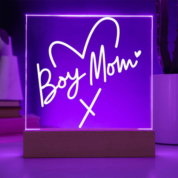 Boy Mom – Heart & Signature Style Plaque