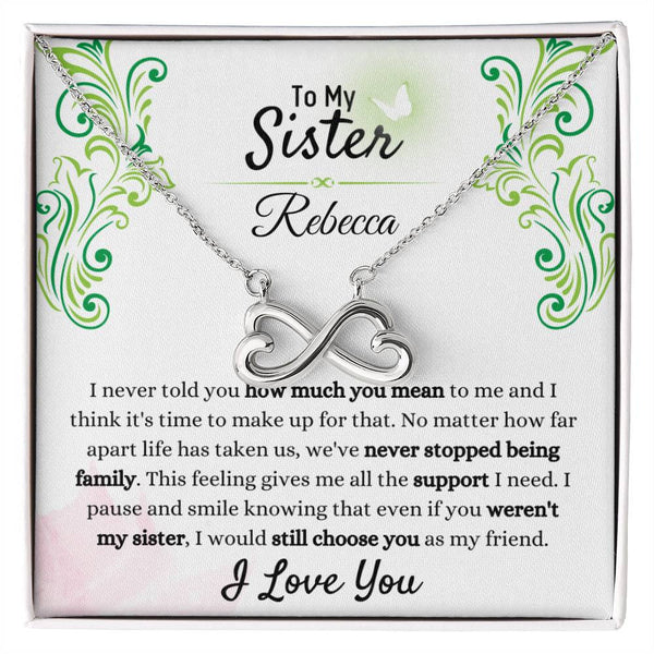 To My Sister Necklace – Always Chosen, Always Loved