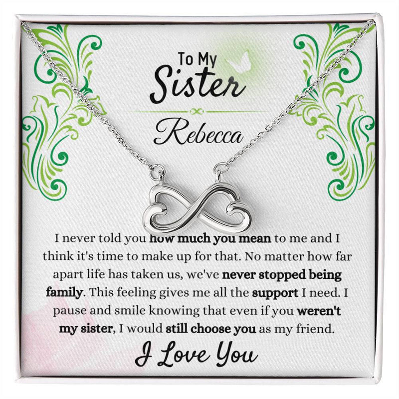 To My Sister Necklace – Always Chosen, Always Loved
