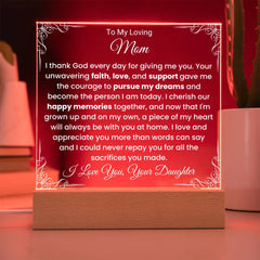Gifts for Mom, Acrylic Mother’s Day Gift, Elegant Decor Piece, Gift From Daughter to Mother