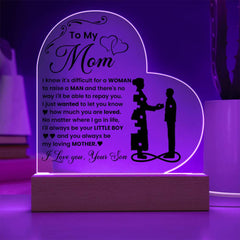 Gifts for Mom, Heart Acrylic Plaque for Mom, Loving Gifts for Mother, Gift From Son To Mother