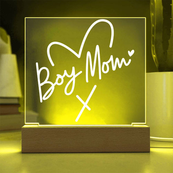 Boy Mom – Heart & Signature Style Plaque