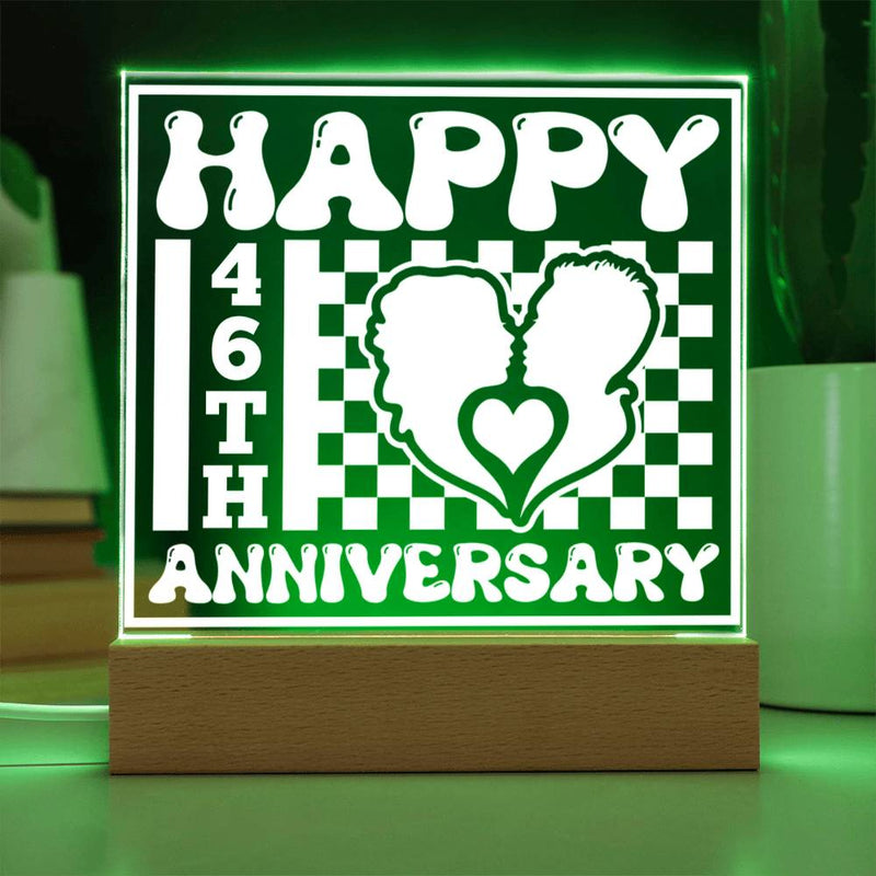 Couple Love 46th Anniversary LED Acrylic Plaque