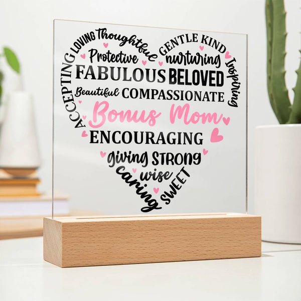 Bonus Mom Word Heart – You’re All This & More Plaque