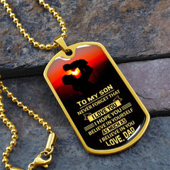 Dog Tag for Son – Heartfelt Gift of Love and Belief from Dad